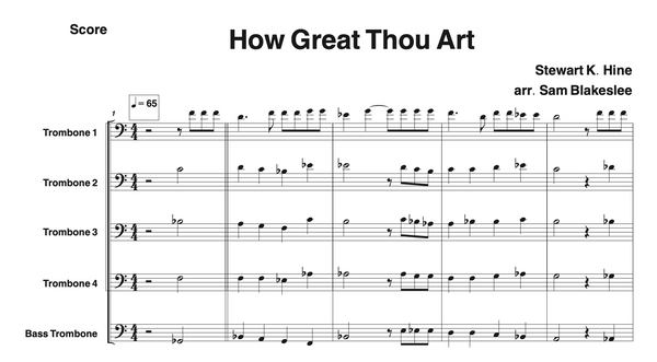 How Great Thou Art (5 Trombone Arrangement) PDF Download