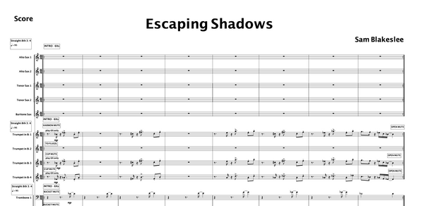 Escaping Shadows (STUDY SCORE + PARTS)